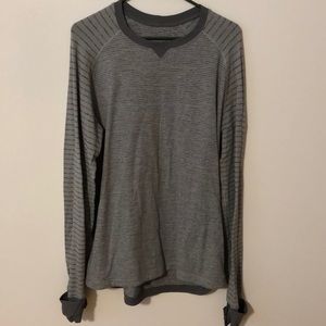Lululemon Gray Striped Long Sleeve Shirt